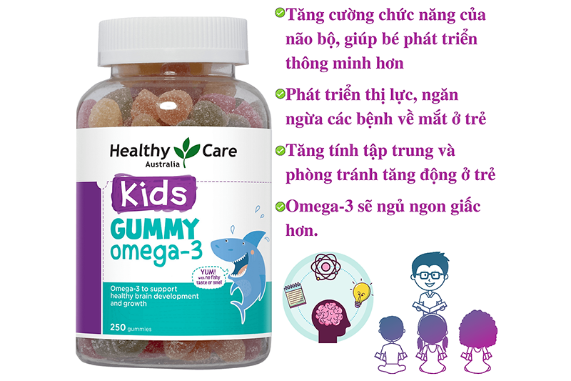 Kẹo gummy omega 3 Úc - lọ 250 viên
