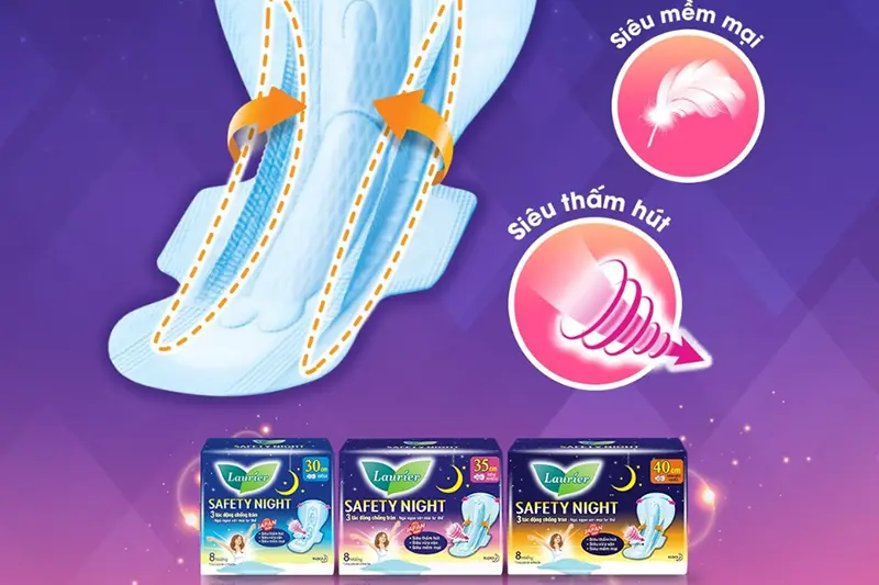 BVS Laurier ban đêm 35cm - gói 8 chiếc