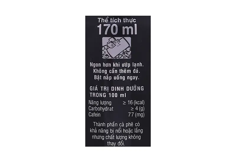 Cà phê Birdy đen - lon 170ml