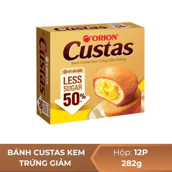 Bánh Bông Lan Custas kem trứng giảm đường - 282g