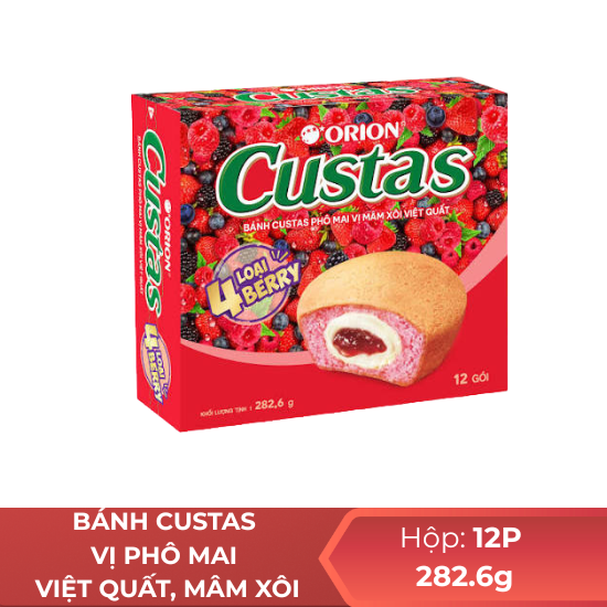 Bánh Bông Lan Custas  phô mai vị mâm xôi việt quất - 282.6g