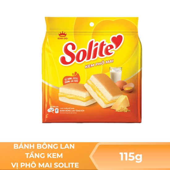 Bánh bông lan tầng kem vị phô mai Solite - 115g