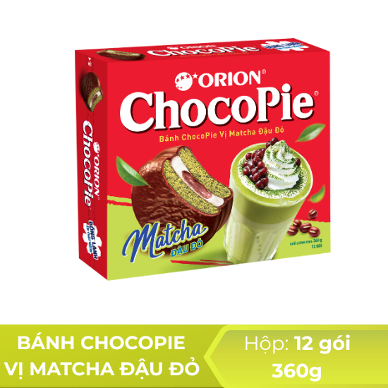 Bánh chocopie vị matcha đậu đỏ - 360g