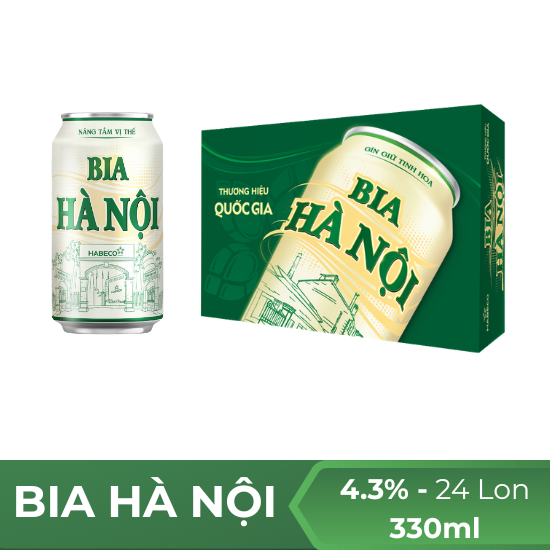 Bia Hà Nội xanh 330ml - thùng 24 lon 