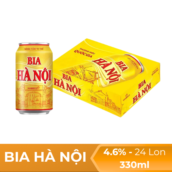 Bia Hà Nội vàng 330ml - thùng 24 lon 