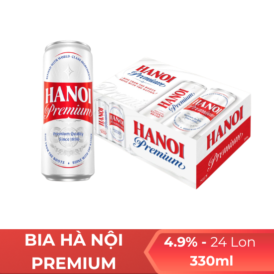 Bia Hà Nội Premium 330ml - thùng 24 lon