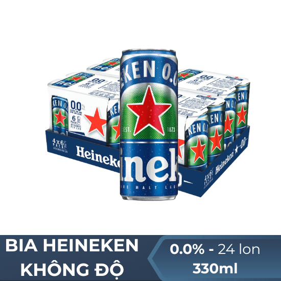 Bia heineken không độ 330ml - thùng 24 lon
