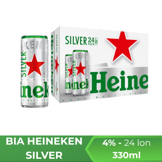 Bia heineken silver 330ml - thùng 24 lon