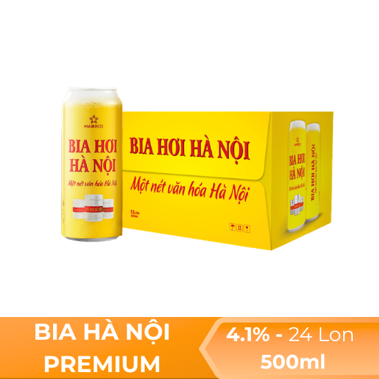 Bia hơi Hà Nội 500ml - thùng 24 lon