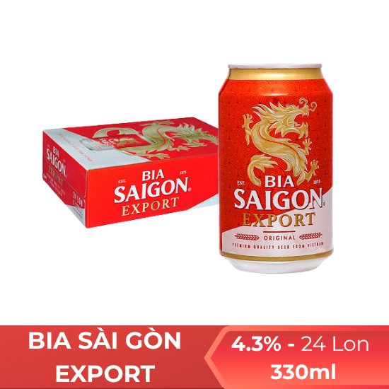 Bia Sài Gòn Export 330ml - thùng 24 lon