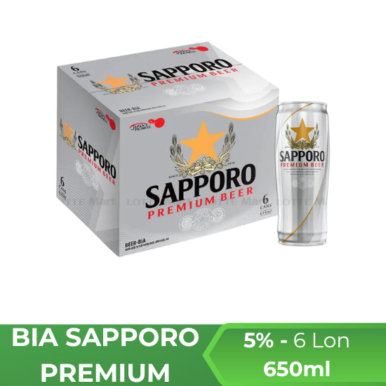 Bia Sapporo premium 650ml - thùng 6 lon