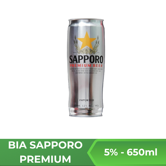 Bia Sapporo Premium - Lon 650ml