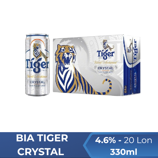 Bia tiger crystal 330ml - thùng 20 lon