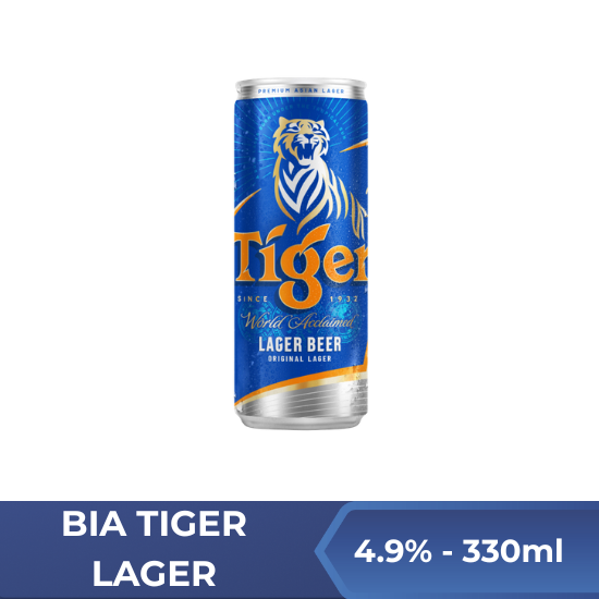 Bia tiger lager  - lon 330ml