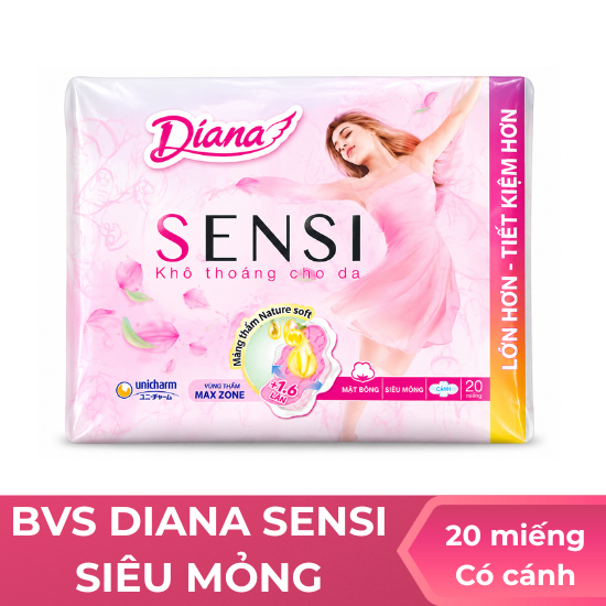 BVS Diana hàng ngày sensi có cánh - 20 miếng