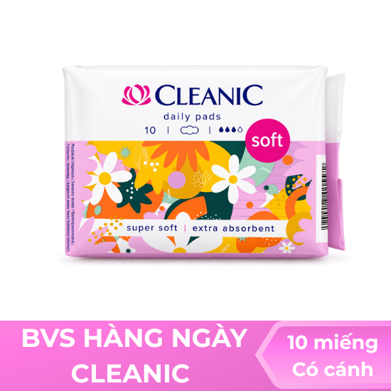 BVS hàng ngày Cleanic có cánh - 10 miếng