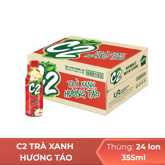 C2 trà xanh chanh hương táo 355ml - thùng 24 chai