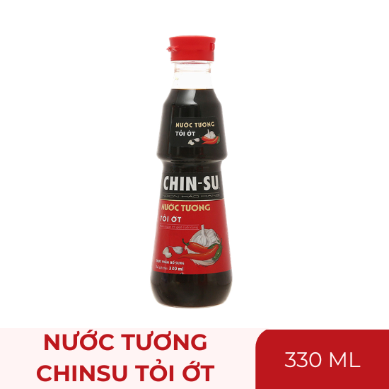 Nước tương Chinsu tỏi ớt - chai 330ml