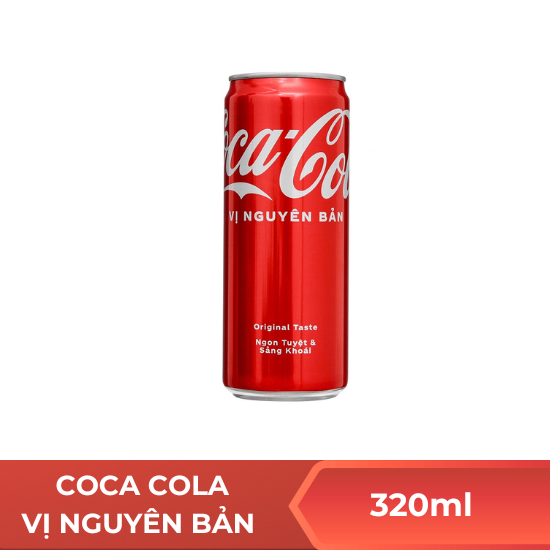Coca cola vị nguyên bản - lon 320ml