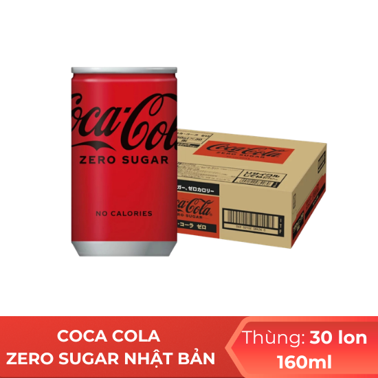 Coca cola vị zero sugar nhật bản 235ml - thùng 24 lon