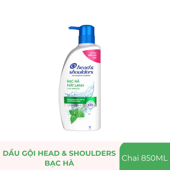 Dầu gội Head & Shoulders bạc hà - chai 850ml