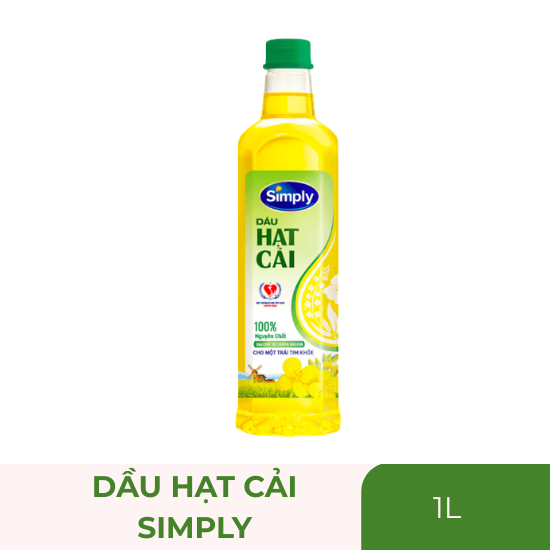 Dầu hạt cải Simply 100% nguyên chất - chai 1 lít