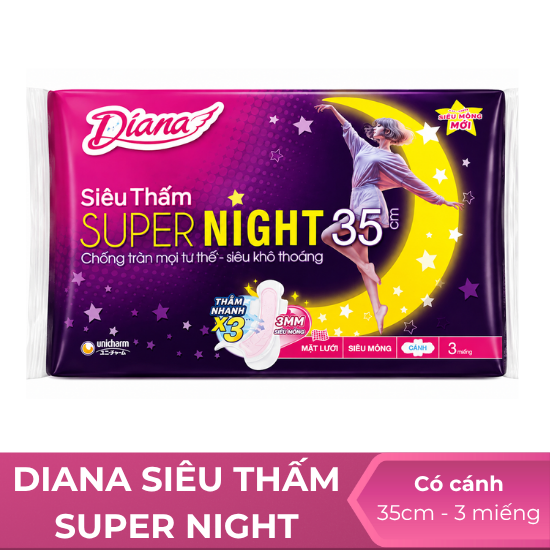 BVS Diana siêu thấm Super night có cánh - 35cm
