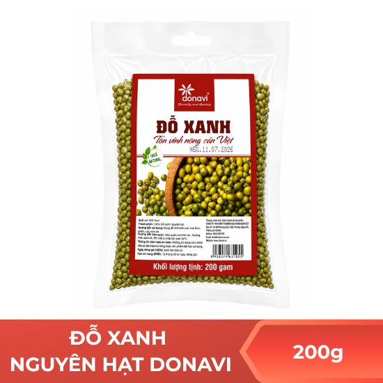 Đỗ xanh nguyên hạt Donavi - 200g
