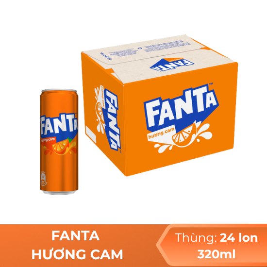Fanta hương cam 320ml - thùng 24 chai