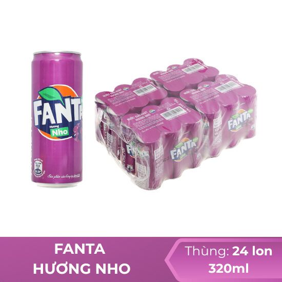 Fanta hương nho 320ml - thùng 24 chai