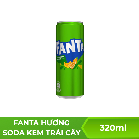 Fanta hương soda kem trái cây - lon 320ml