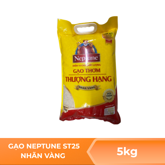 Gạo thơm Neptune nhãn vàng - túi 5kg