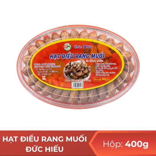 Hạt điều rang muối Đức Hiếu - Hộp 400g
