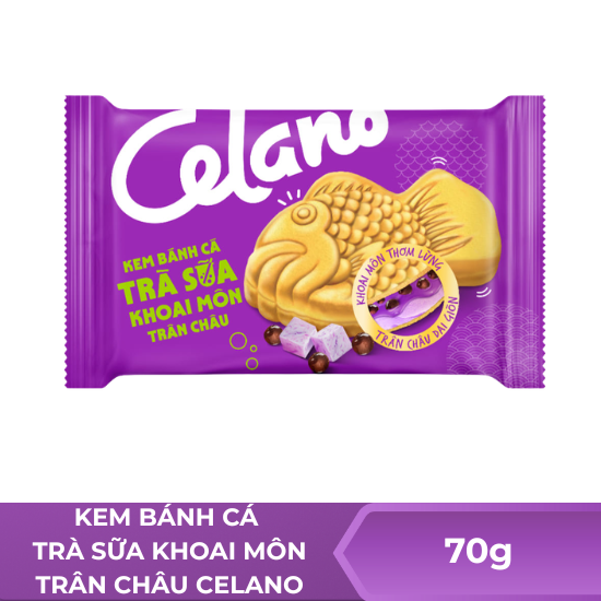 Kem bánh cá trà sữa khoai môn trân châu Celano - 70g