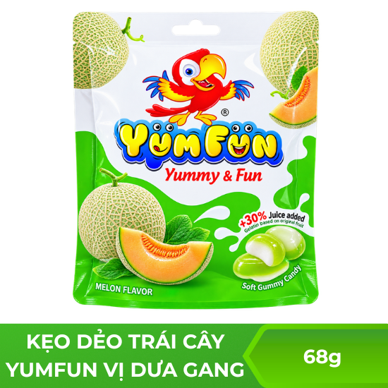 Kẹo dẻo trái cây Yumfun vị dưa gang - 68g