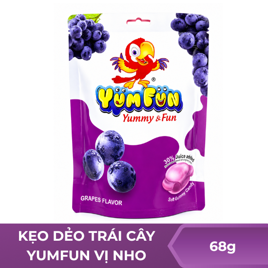 Kẹo dẻo trái cây Yumfun vị nho - 68g