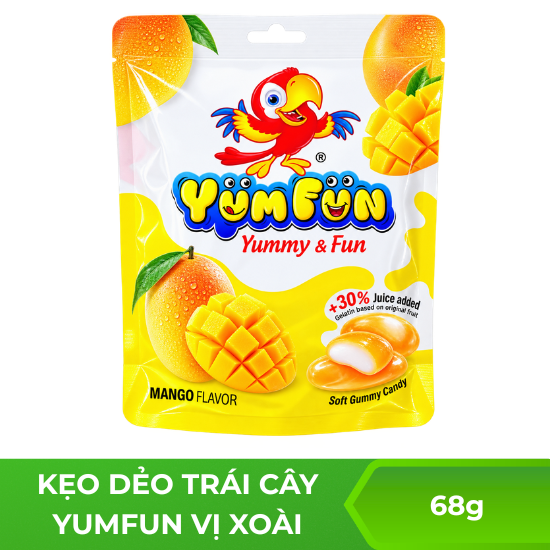 Kẹo dẻo trái cây Yumfun vị xoài - 68g