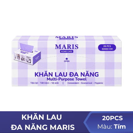 Khăn lau đa năng Maris (tím) - 20pcs