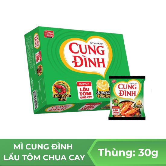 Mì cung đình lẩu tôm chua cay - thùng 30 gói