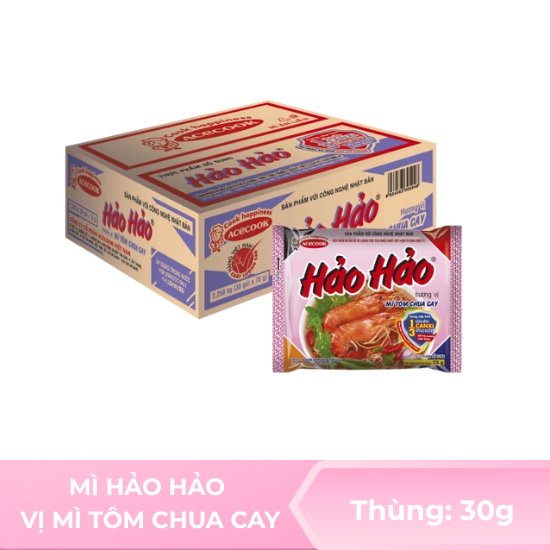 Mì hảo hảo hương vị mì tôm chua cay 75g - thùng 30 gói