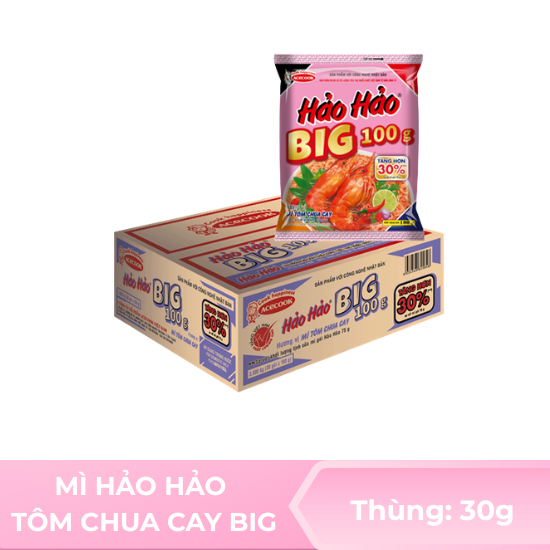 Mì hảo hảo tôm chua cay big - thùng 30 gói
