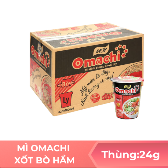 Mì Omachi xốt bò hầm - thùng 24 gói