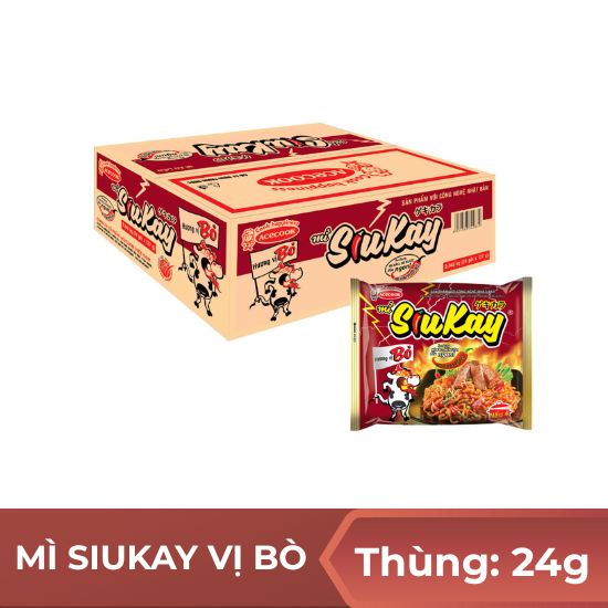 Mì Siukay vị bò - thùng 24 gói