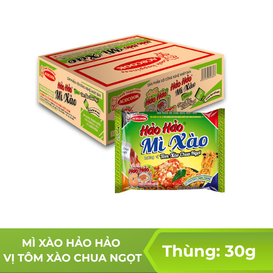 Mì xào hảo hảo hương vị Tôm xào chua ngọt - thùng 30 gói