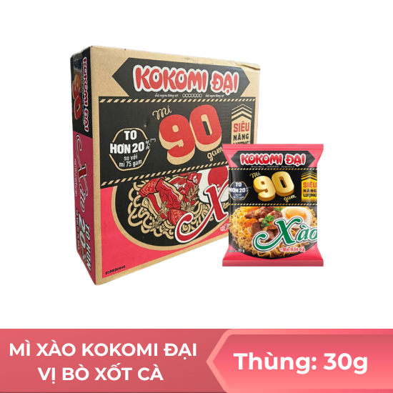 Mì xào kokomi đại vị bò xốt cà - thùng 30 gói