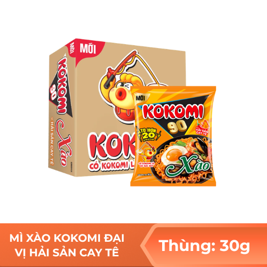 Mì xào kokomi đại vị hải sản cay tê - thùng 30 gói