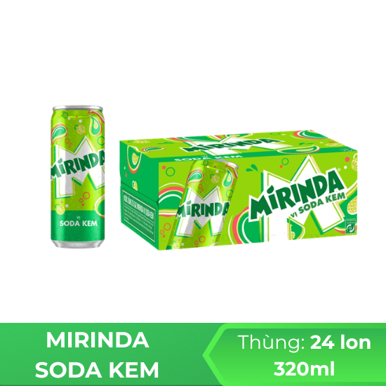 Mirinda soda kem 320ml - thùng 24 lon 