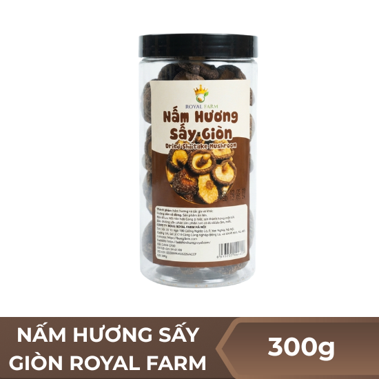 Nấm hương sấy giòn Royal farm  - Hộp 300g