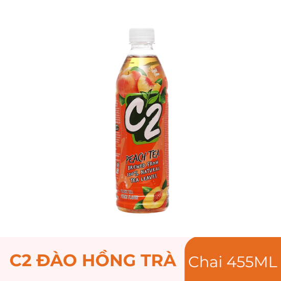 C2 đào hồng trà - chai 455ml