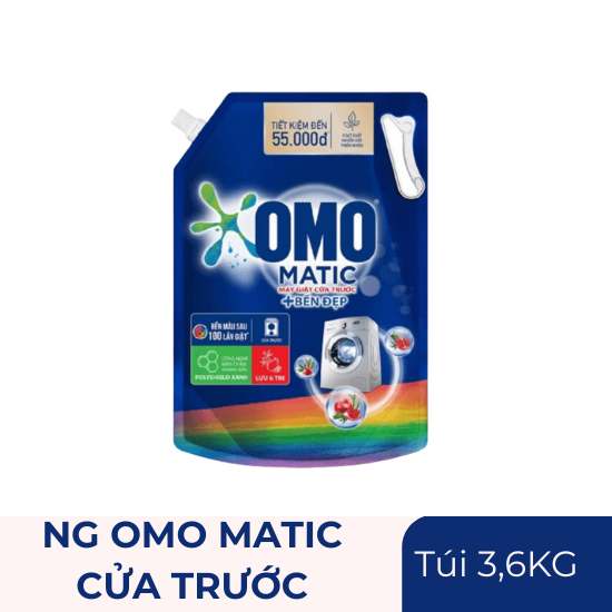Nước giặt Omo matic cửa trước bền đẹp - túi 3.6kg